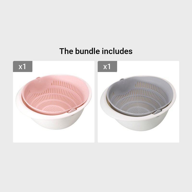 Panier égouttoir amovible à double couche pour fruits et légumes