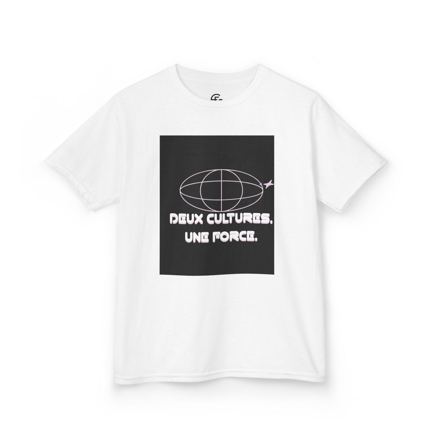 Kids T-Shirt — "Deux Cultures, Une Force" Globe Graphic