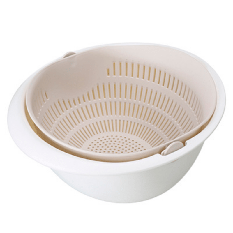 Panier égouttoir amovible à double couche pour fruits et légumes