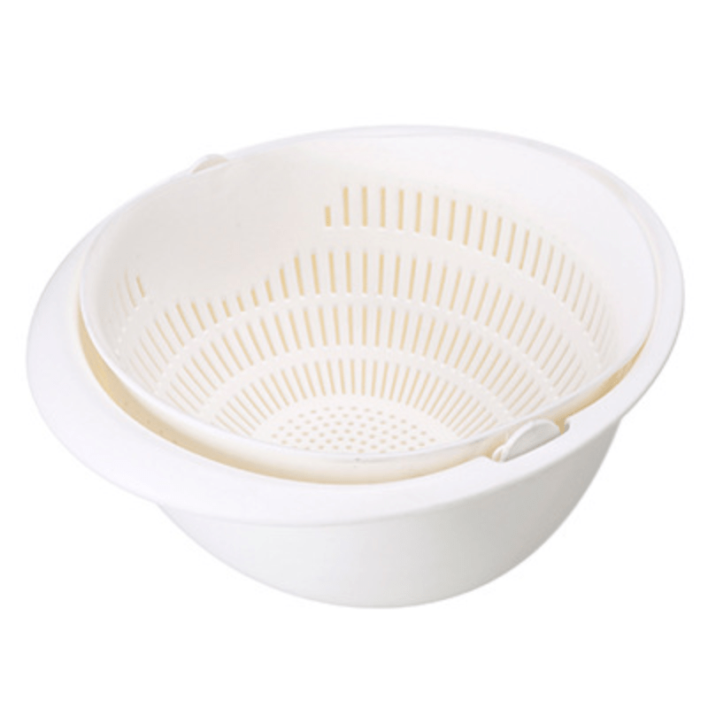 Panier égouttoir amovible à double couche pour fruits et légumes