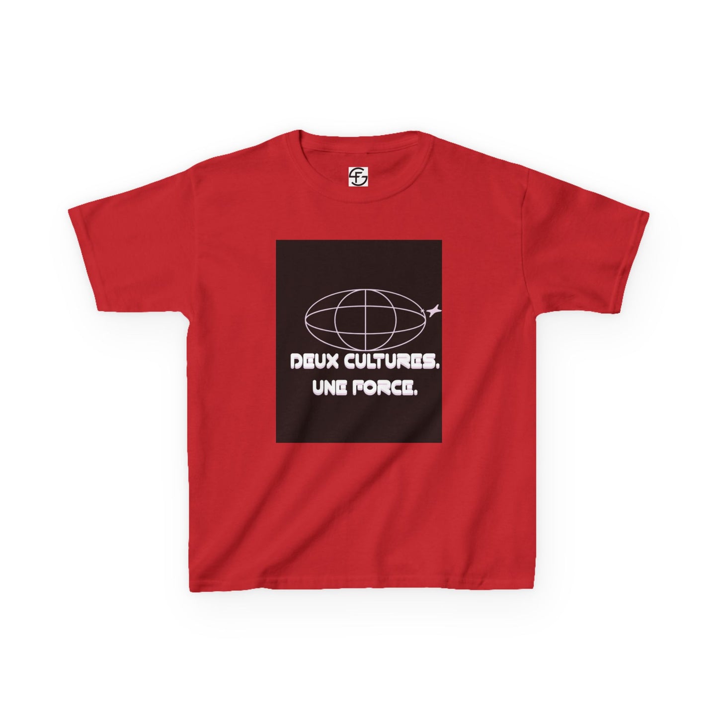 Kids T-Shirt — "Deux Cultures, Une Force" Globe Graphic