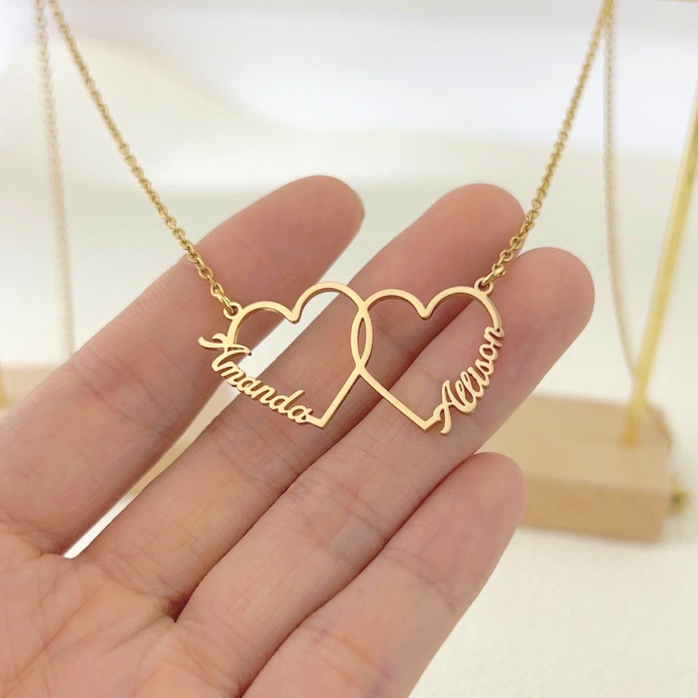 Collier pendentif cœur personnalisé avec prénom