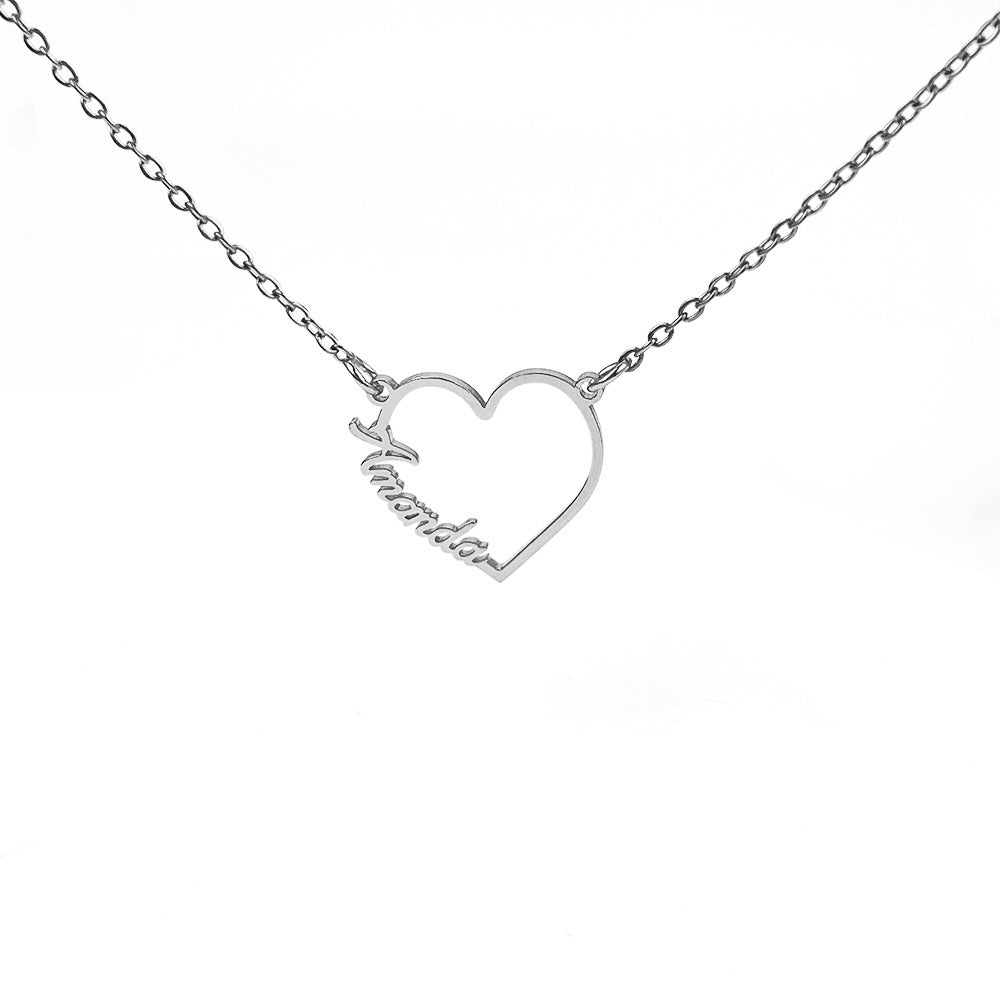 Collier pendentif cœur personnalisé avec prénom