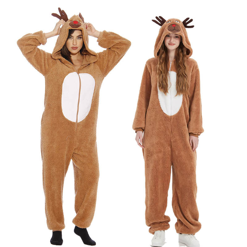 Costume de renne marron pour adulte et enfant
