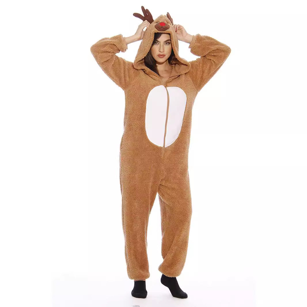 Costume de renne marron pour adulte et enfant