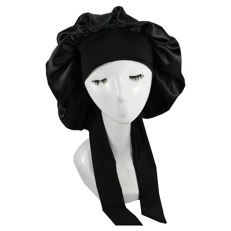 Bonnet de nuit en satin pour femme