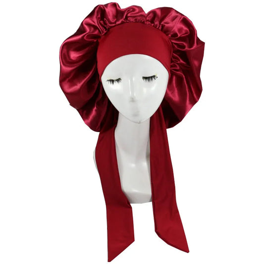 Bonnet de nuit en satin pour femme