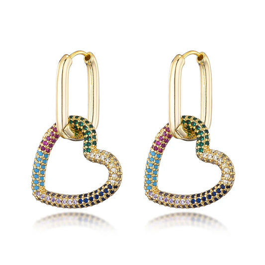 Boucles d'Oreilles Géométriques en Zircone Cubique