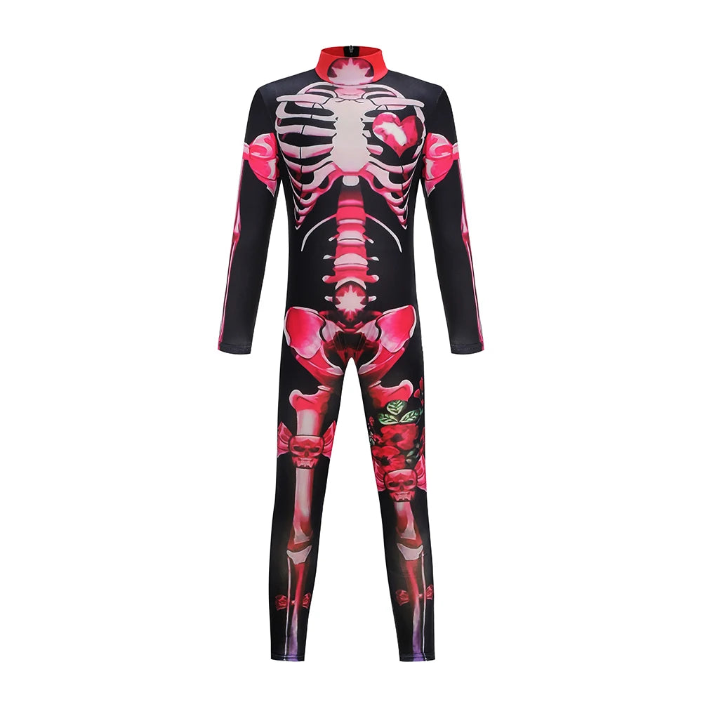 Combinaison squelette pour filles, costume de cosplay d'Halloween, combinaison gothique de mariée fantôme, vêtements de fête pour enfants