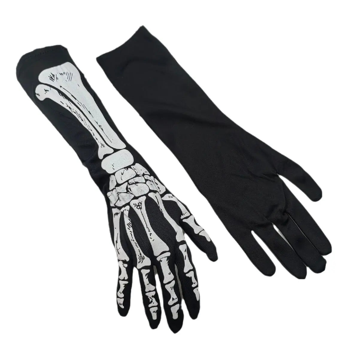 Gants longs squelette pour Halloween – 38 cm