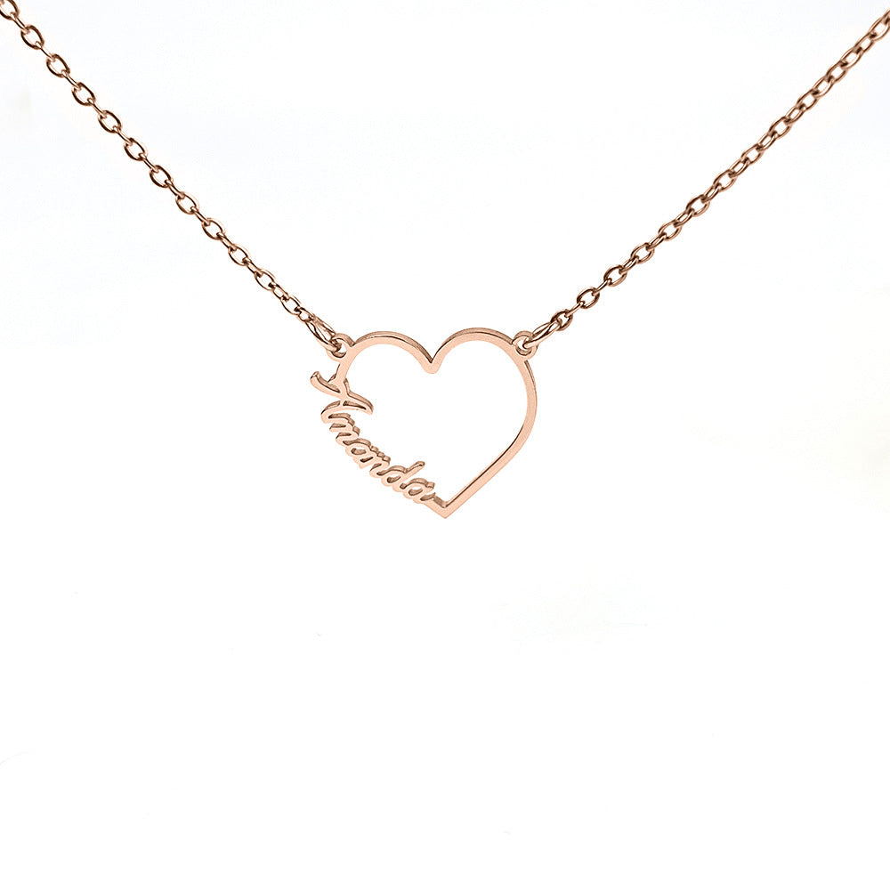 Collier pendentif cœur personnalisé avec prénom