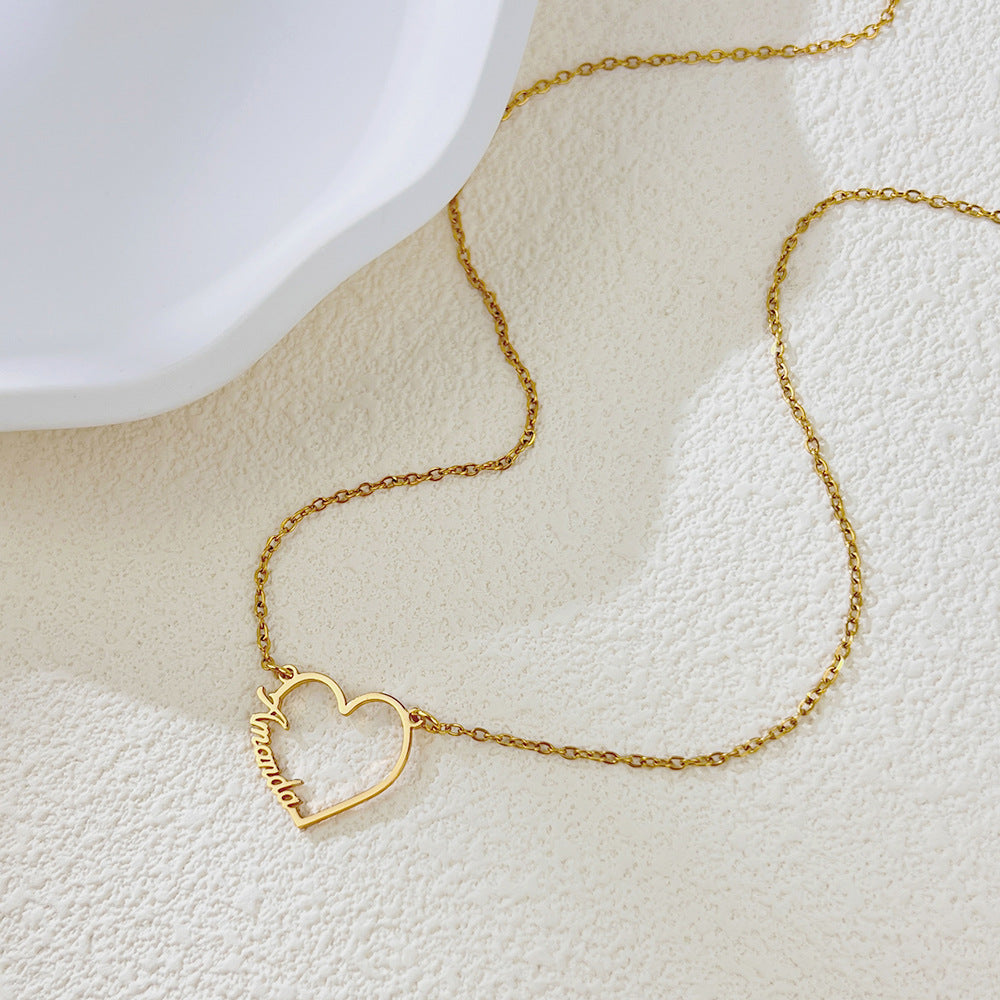 Collier pendentif cœur personnalisé avec prénom